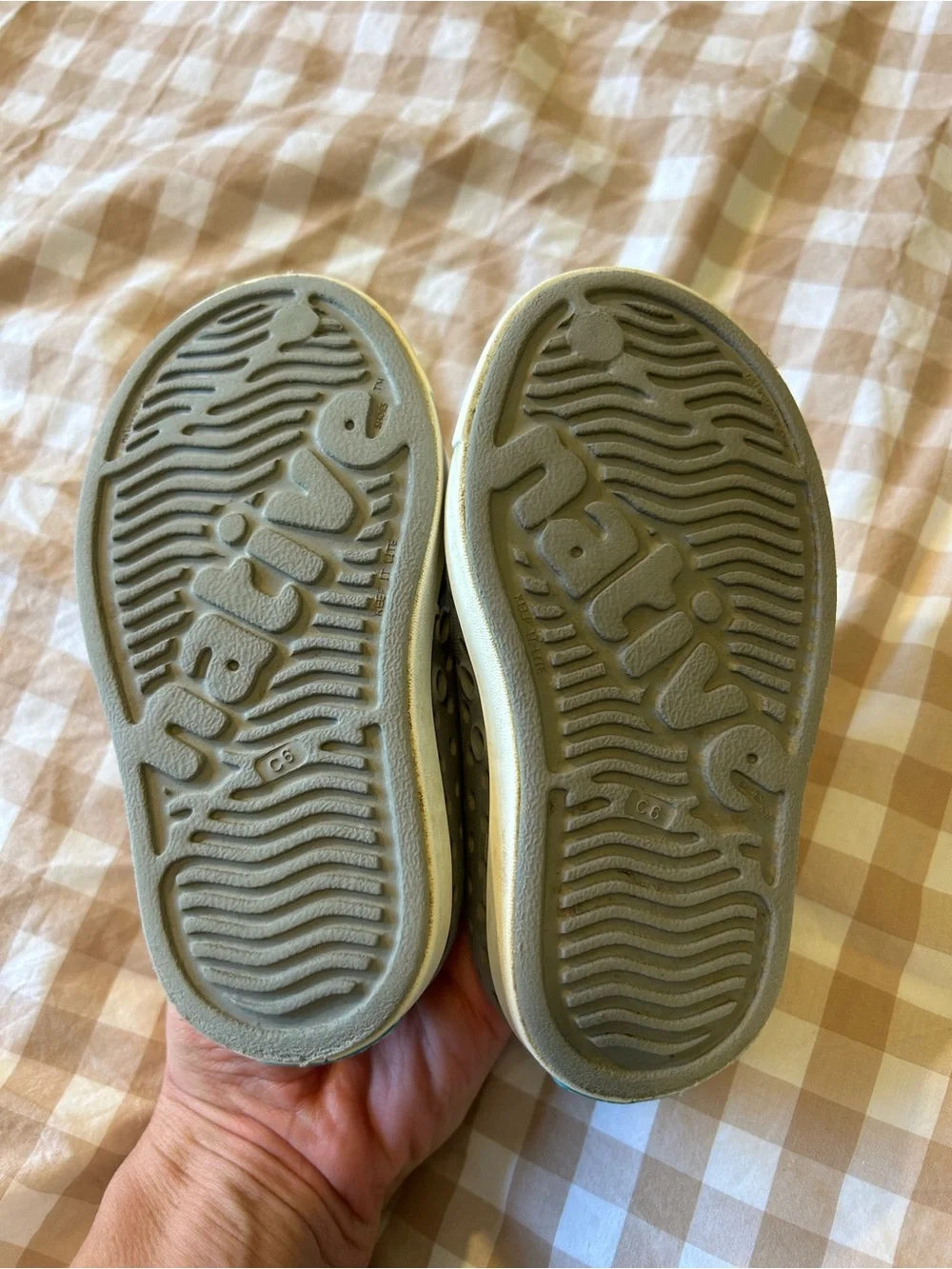 Native Kids Water Shoes Jefferson Slip-On - Gray and Off-White